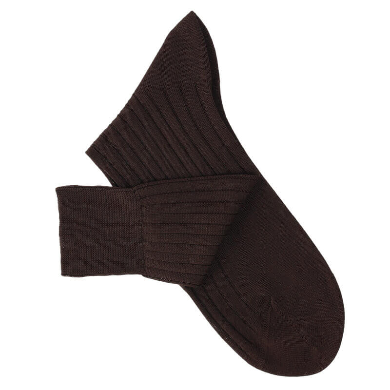 Chaussettes fil d'Ecosse marron foncé Chaussettes fil d'Ecosse marron foncé