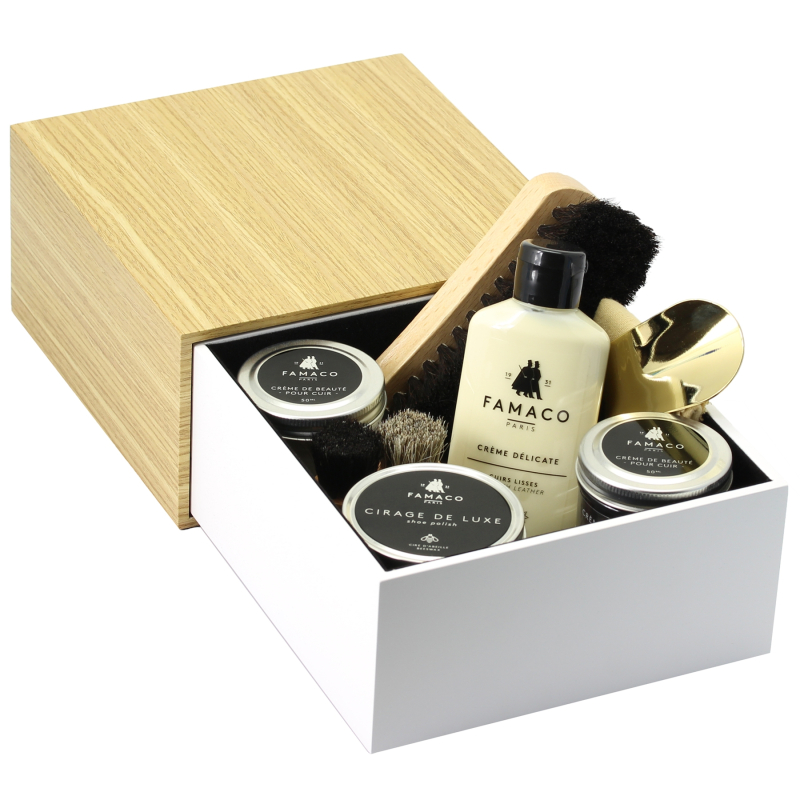 Coffret cirage Premium Blanc garni simple Coffret cirage Premium Blanc garni simple