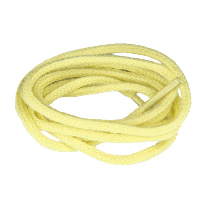 Lacets de couleur : jaune pâle - 100% coton Lacets de couleur : jaune pâle - 100% coton